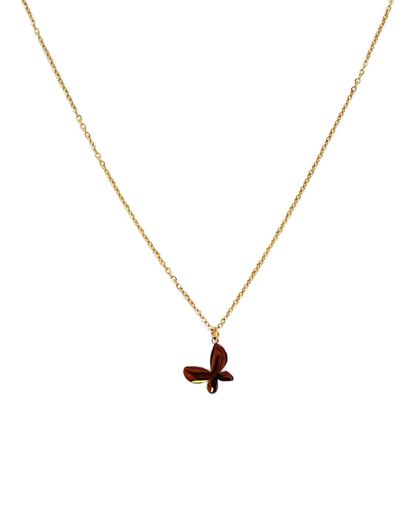 collar acero inoxidable para mujer con forma de mariposa