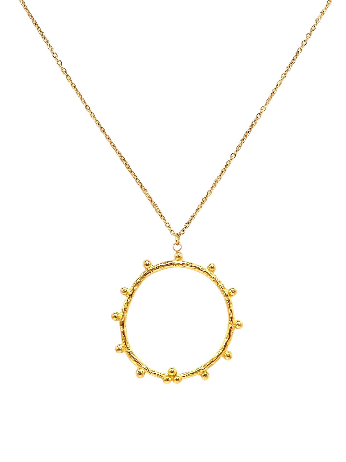 collar acero inoxidable para mujer con forma de circulo abierto