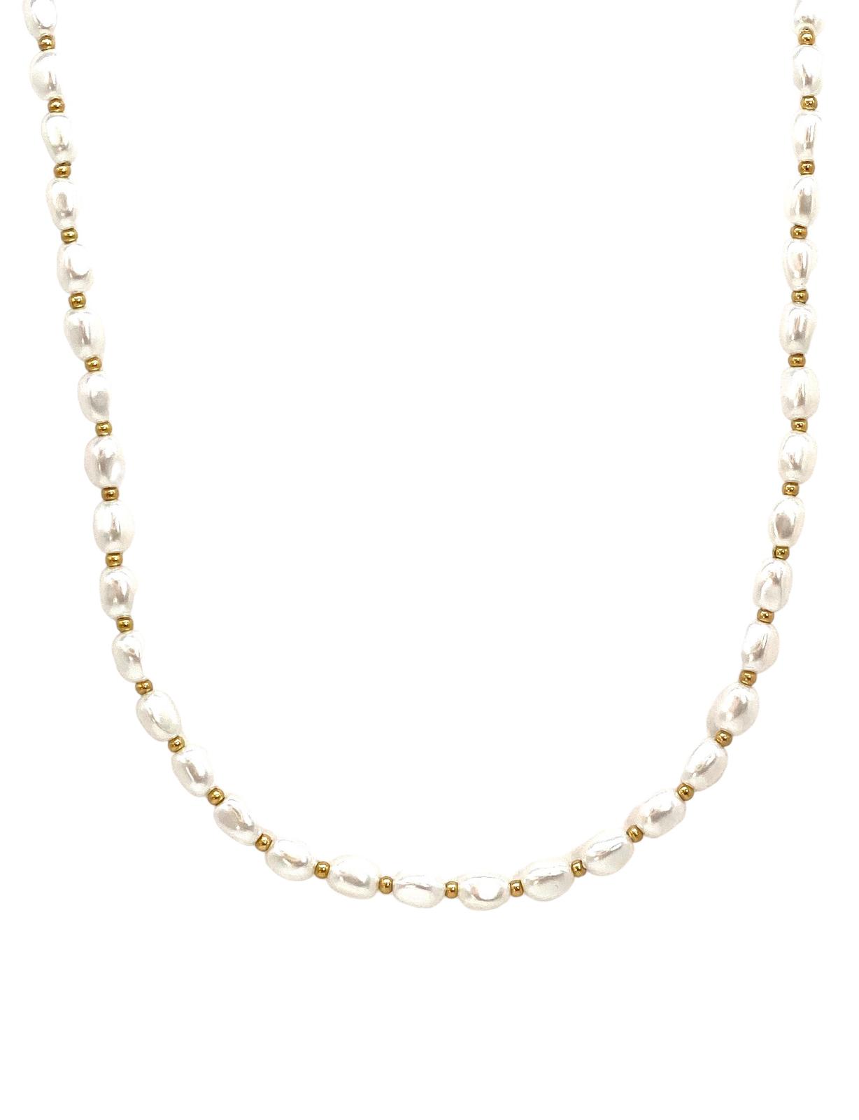 collar acero inoxidable para mujer con forma de perlas