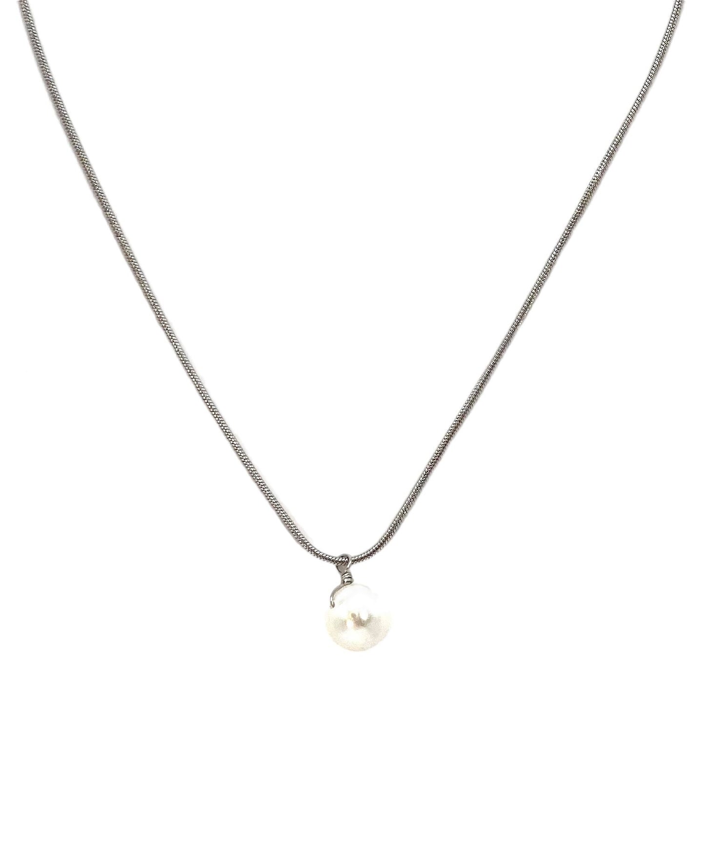 collar acero inoxidable para mujer con forma de perla