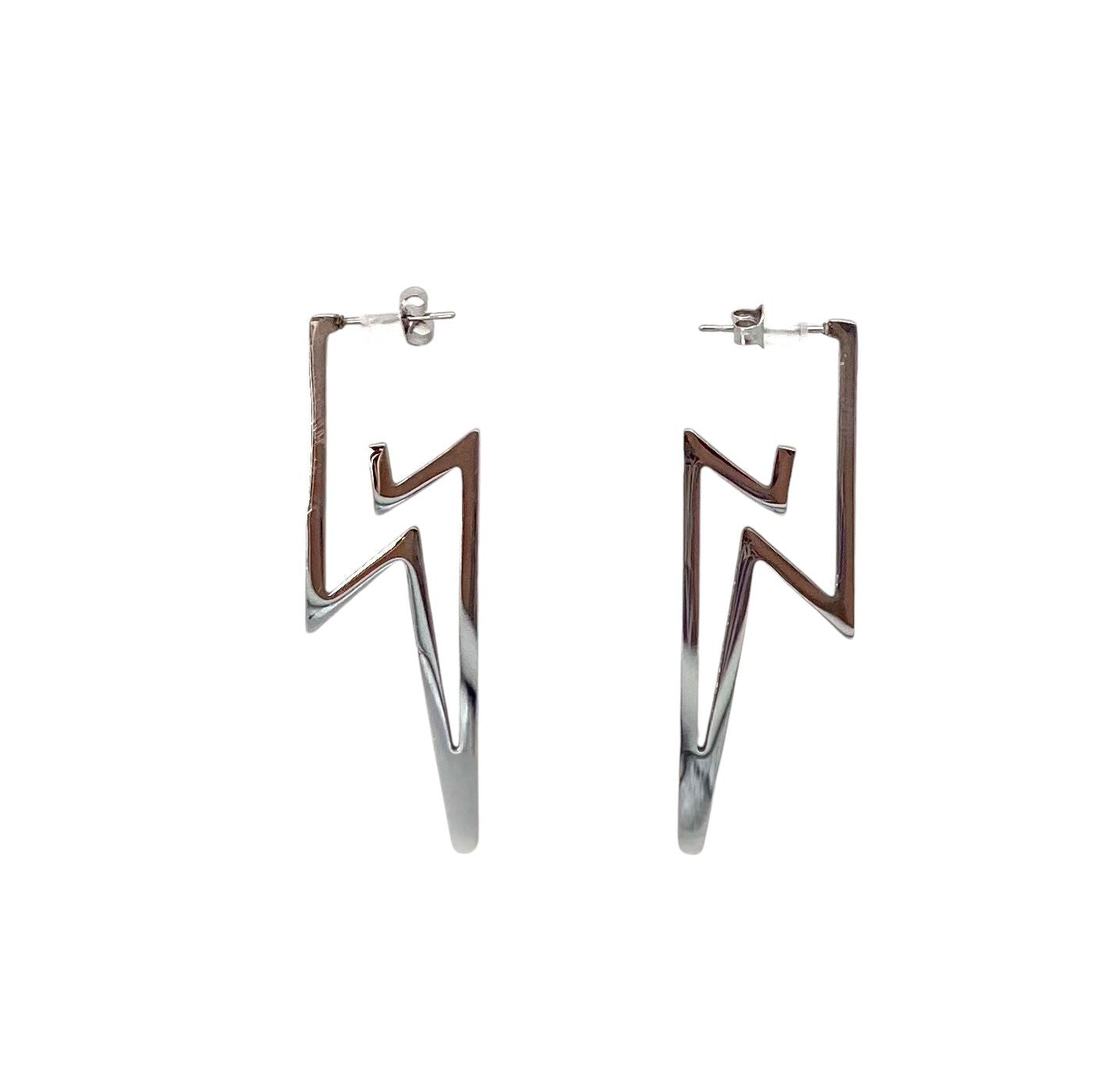 pendientes acero inoxidable para mujer con forma de rayo