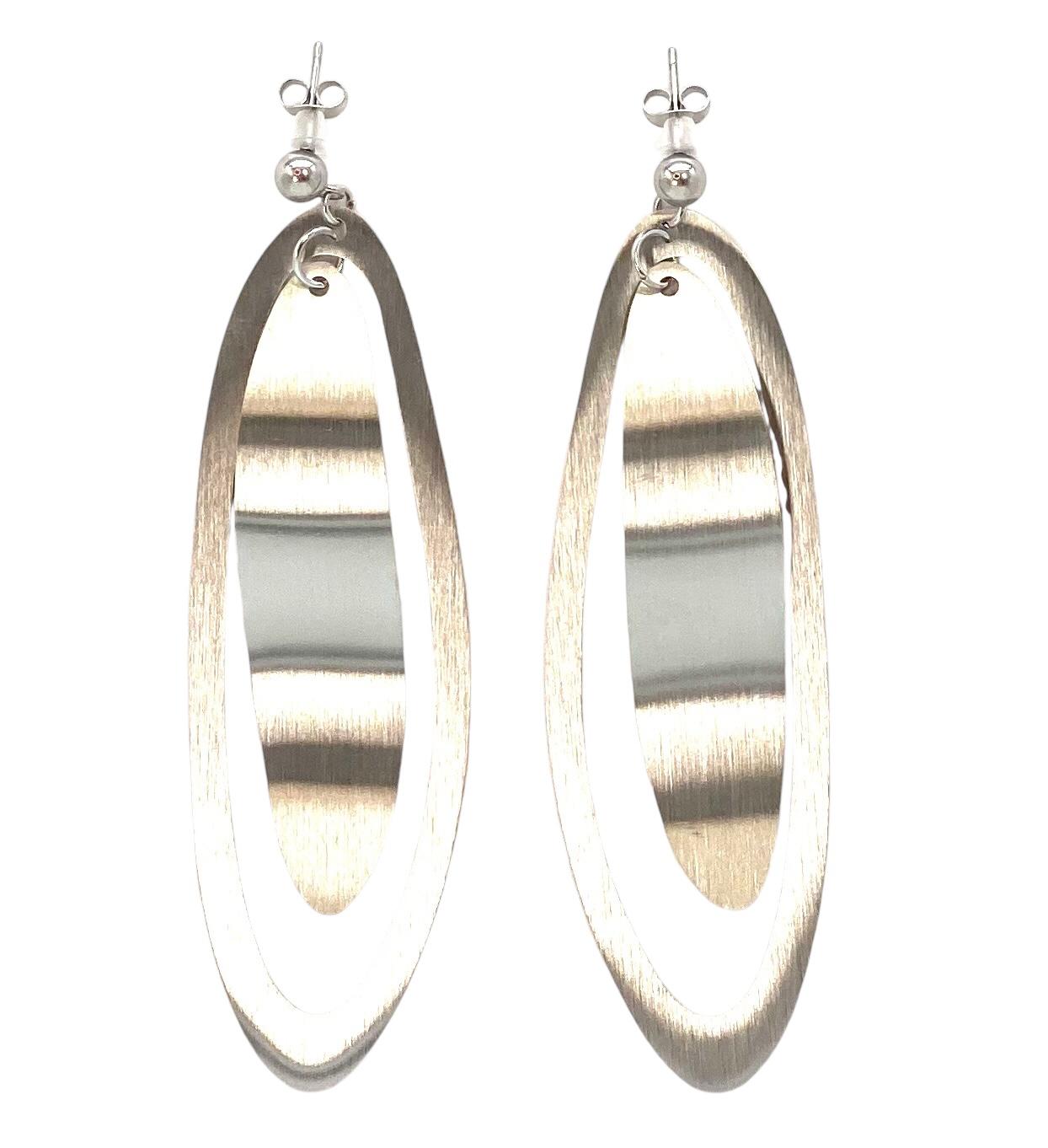 pendientes acero inoxidable para mujer con forma de lagrima