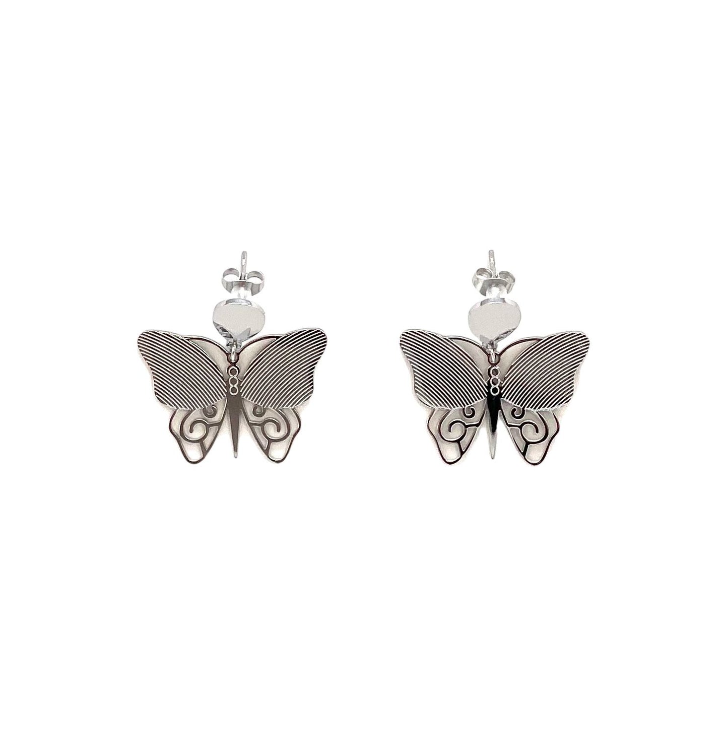 pendientes acero inoxidable para mujer con forma de mariposa