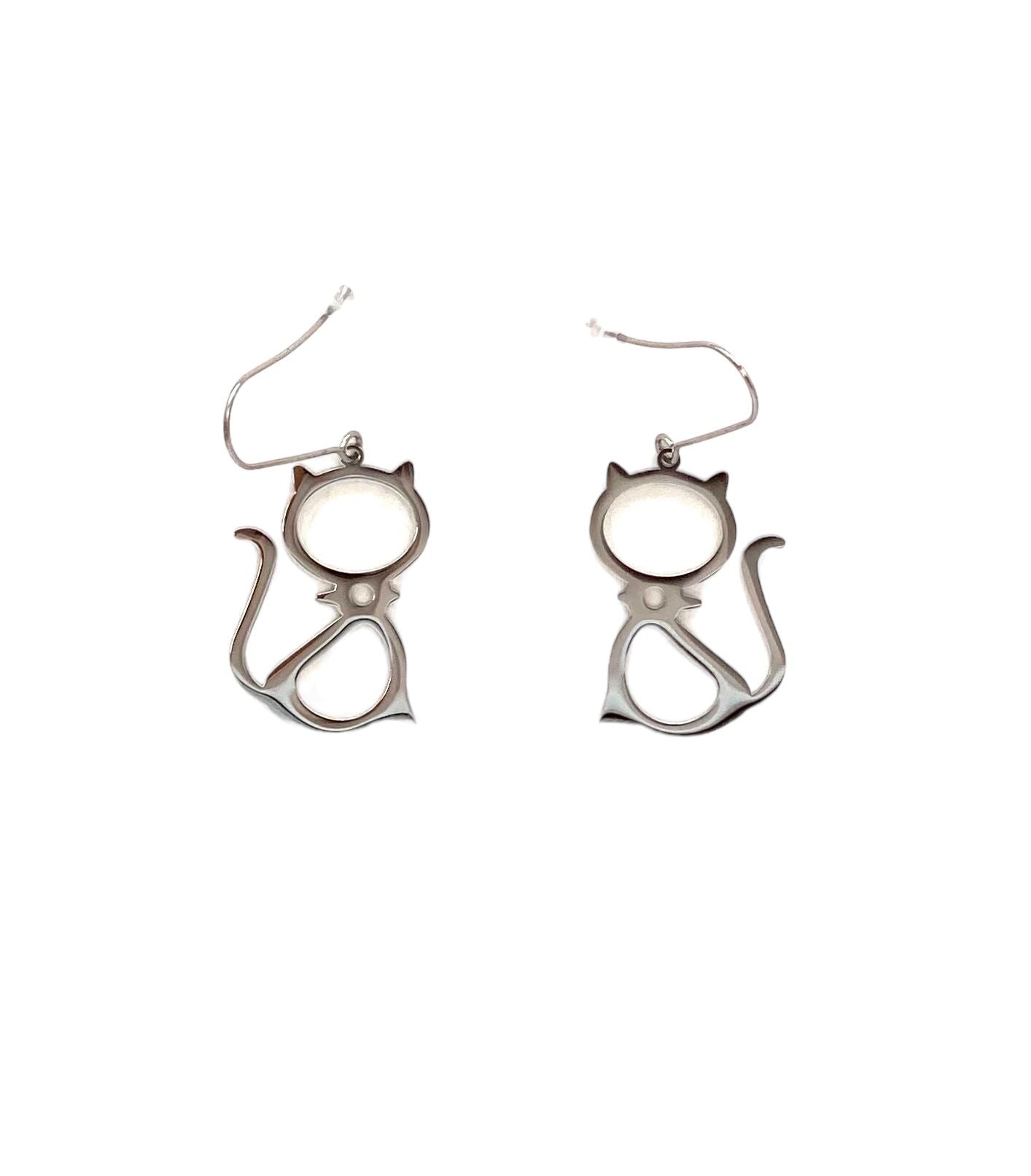 pendientes acero inoxidable para mujer con forma de gato