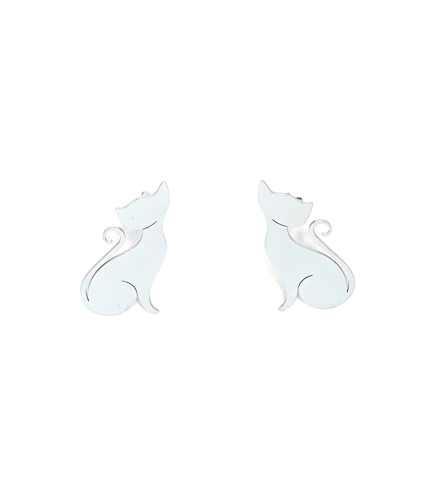 pendientes acero inoxidable para mujer con forma de gatito