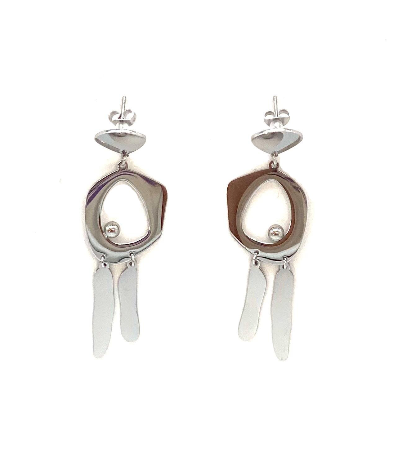 pendientes acero inoxidable para mujer con forma de Medio Ariete