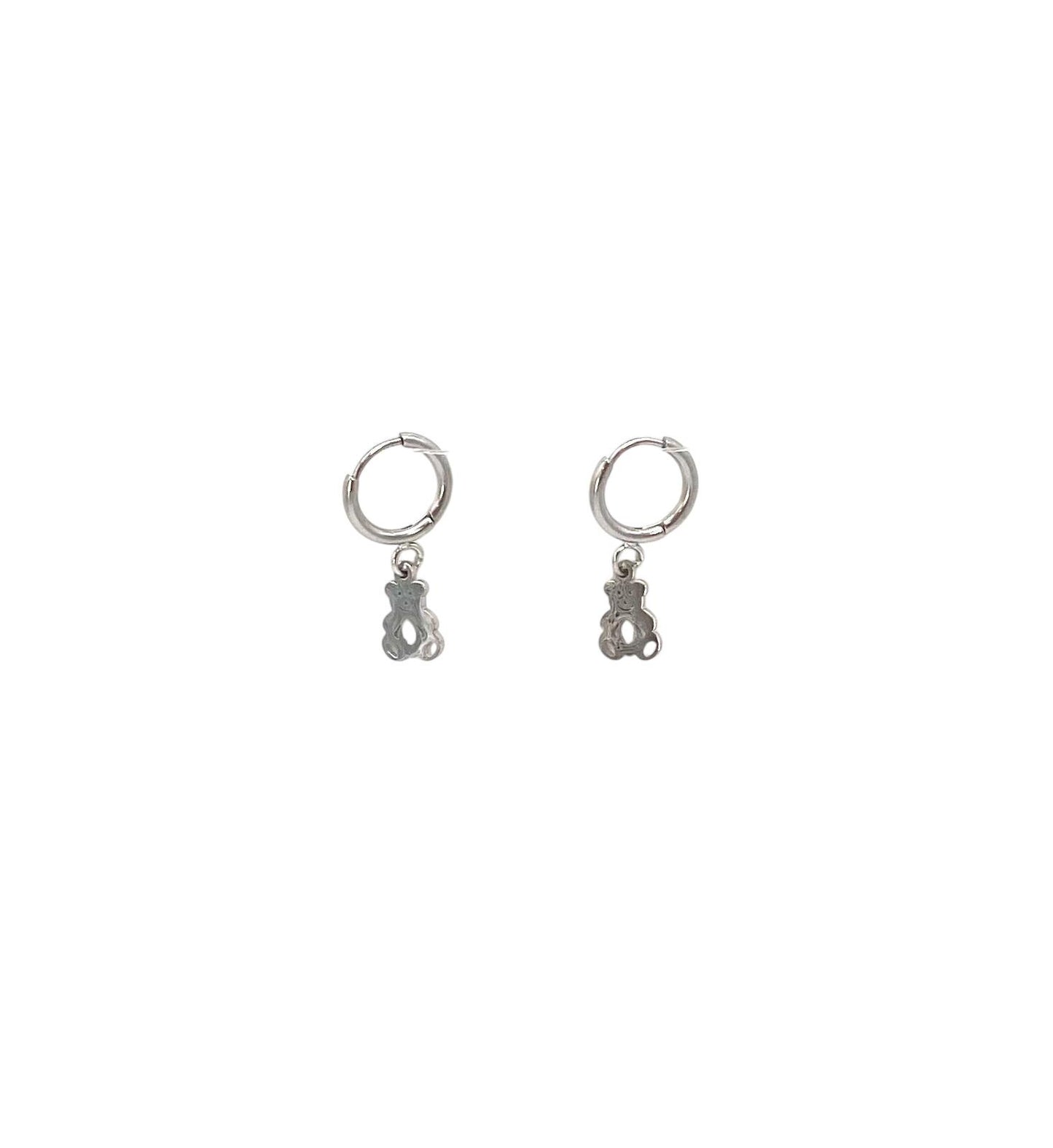 pendientes acero inoxidable para mujer con forma de peluche