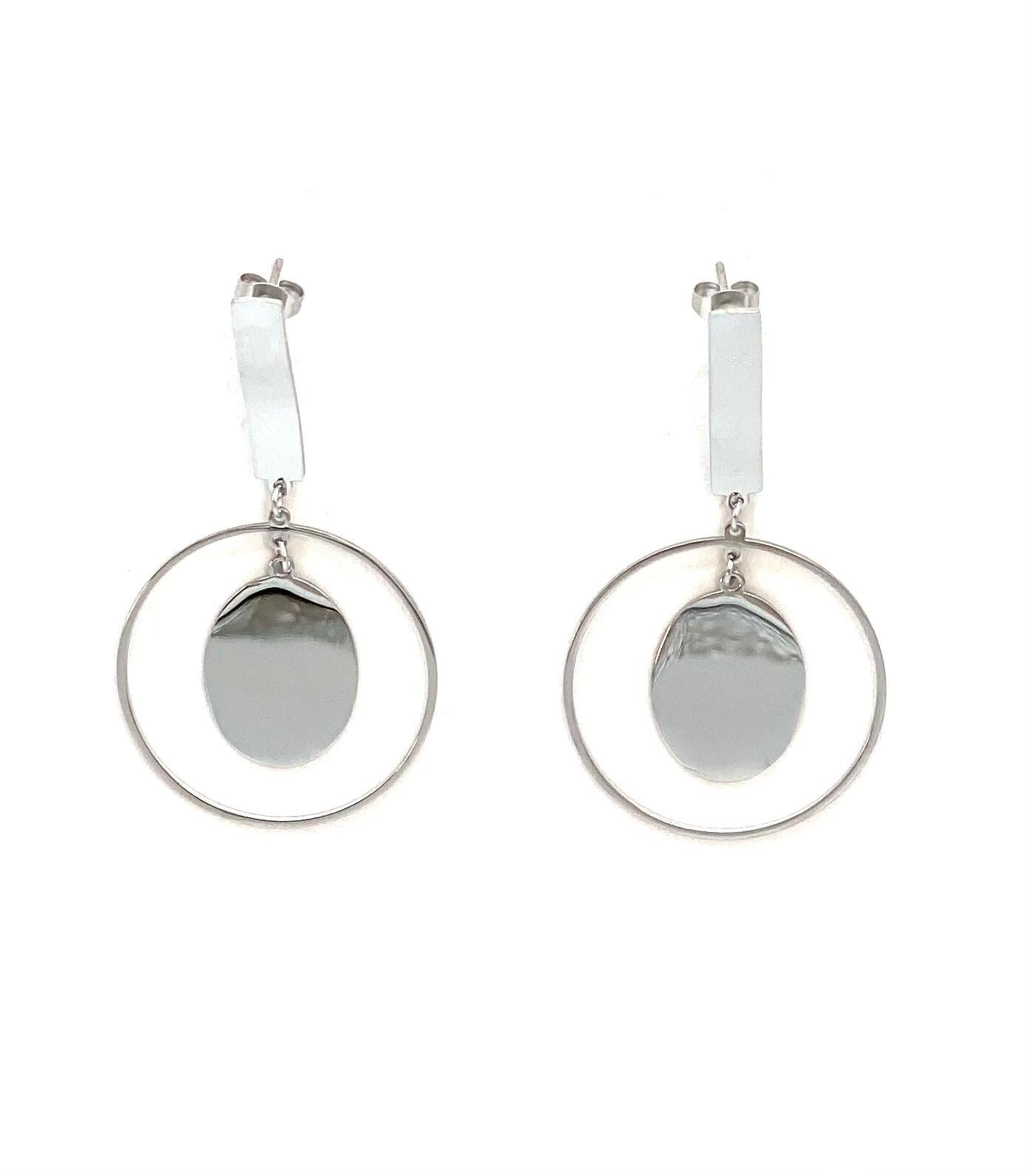 pendientes acero inoxidable para mujer con forma de circulos