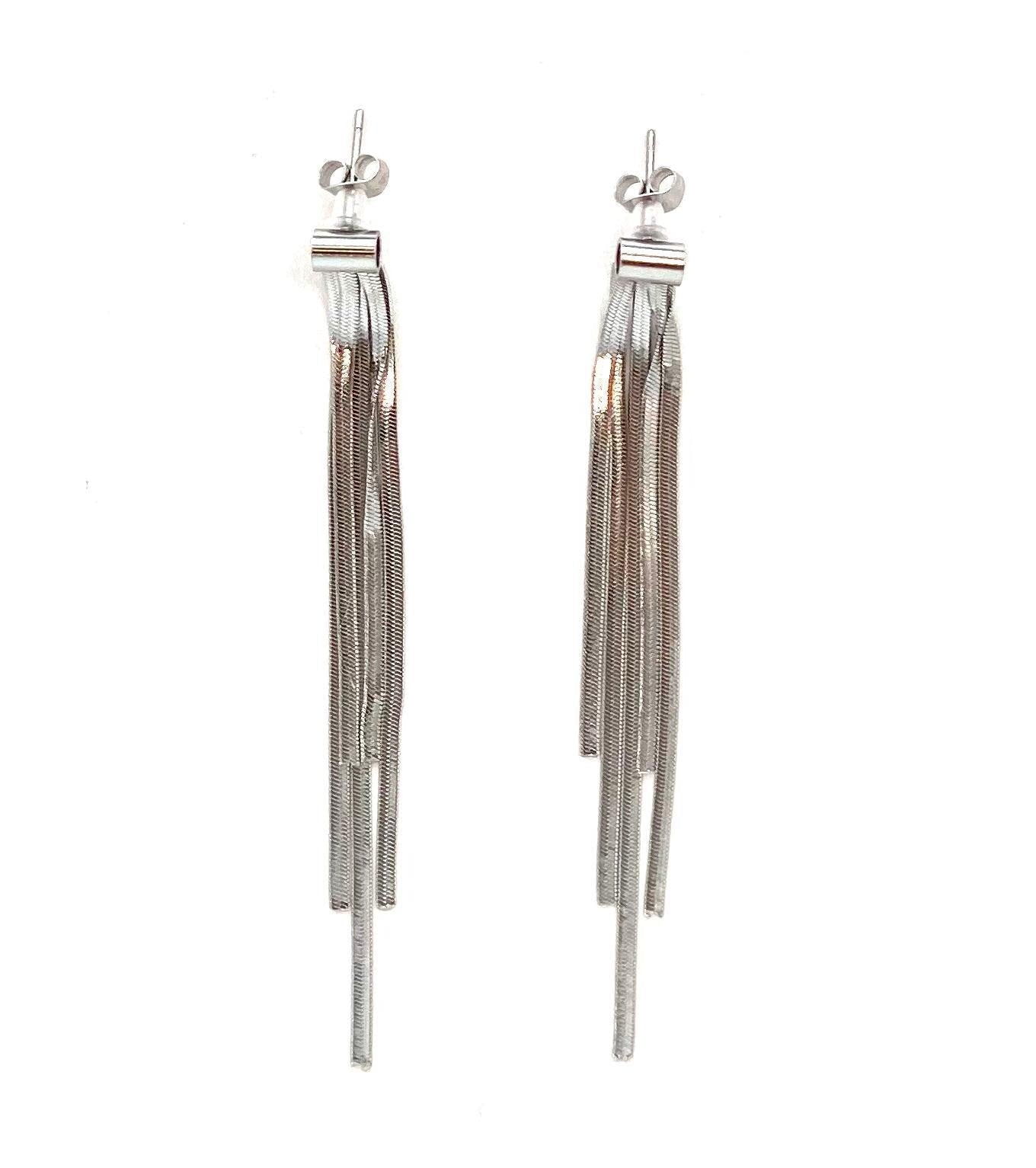 pendientes acero inoxidable para mujer con forma de cadenas largas