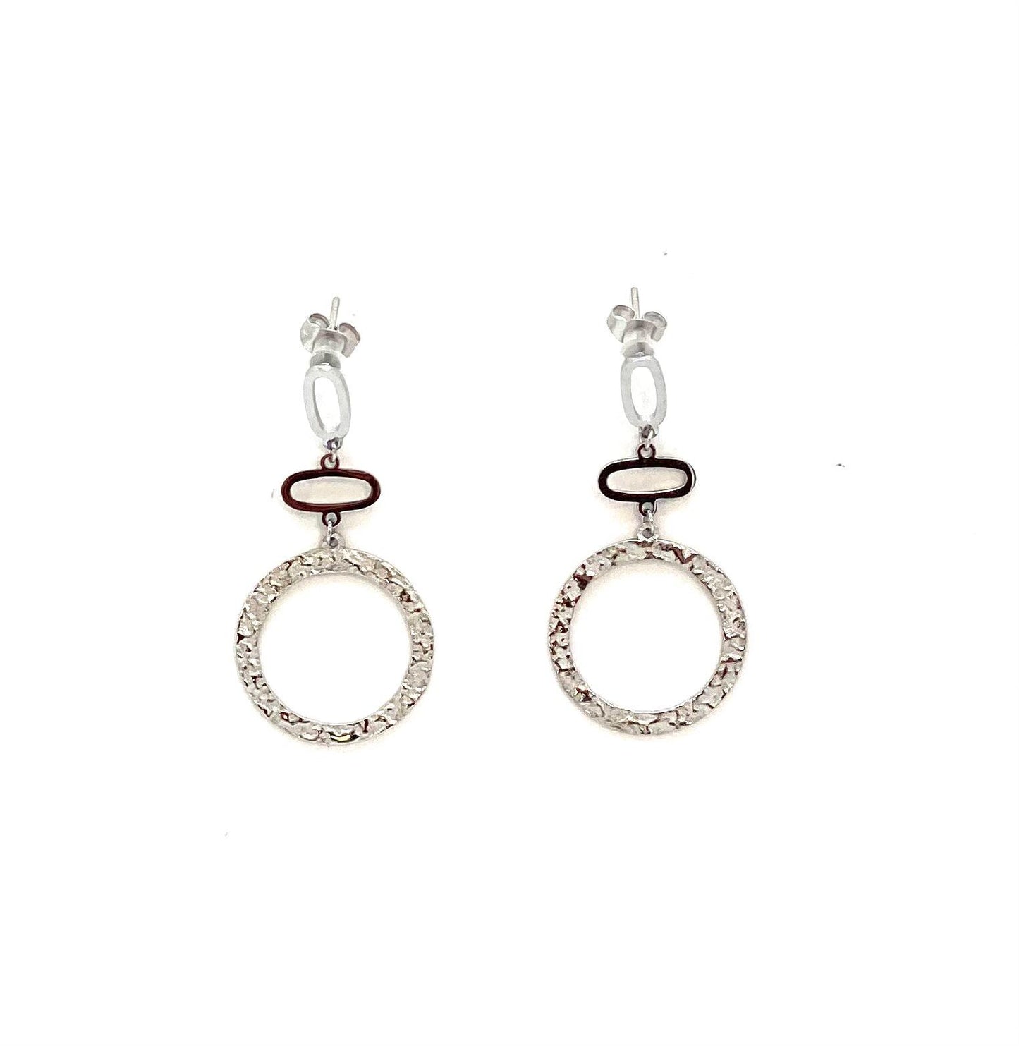pendientes acero inoxidable para mujer con forma de circulo