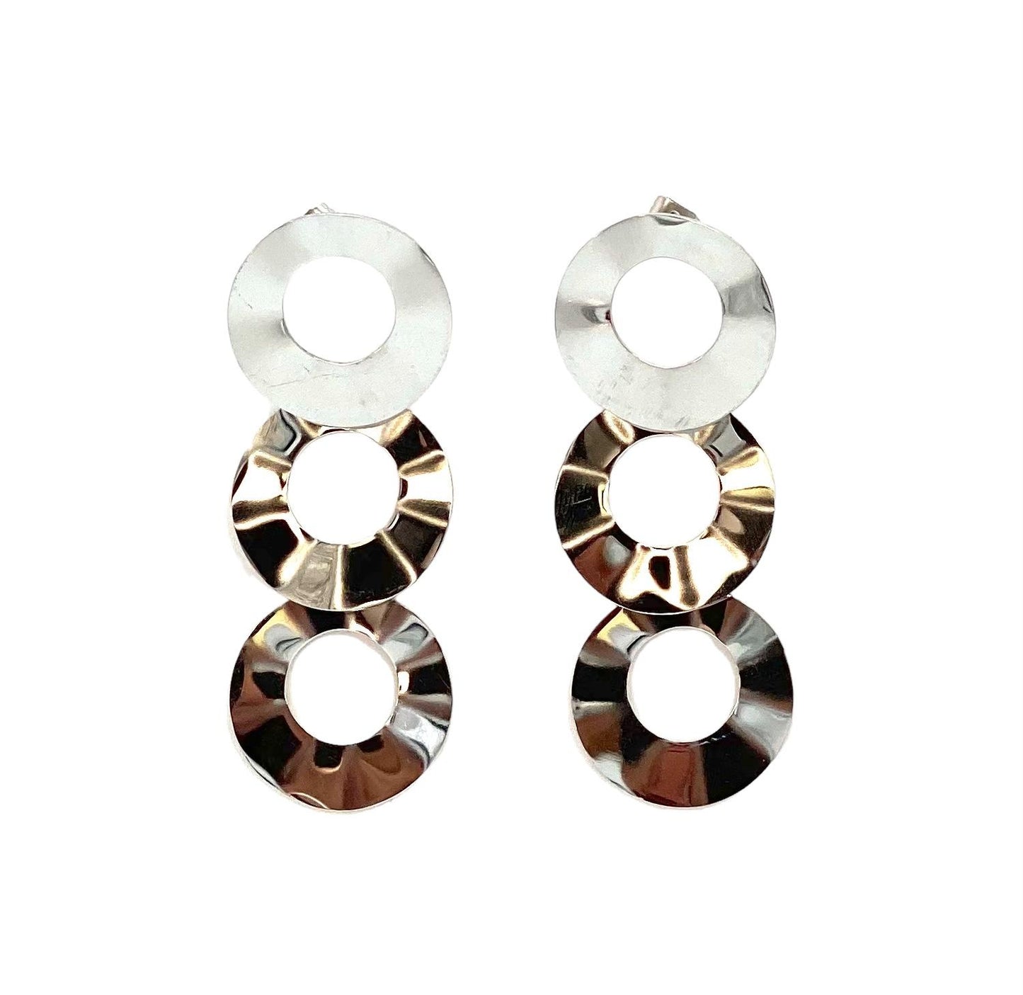 pendientes acero inoxidable para mujer con forma de Tres Circulos