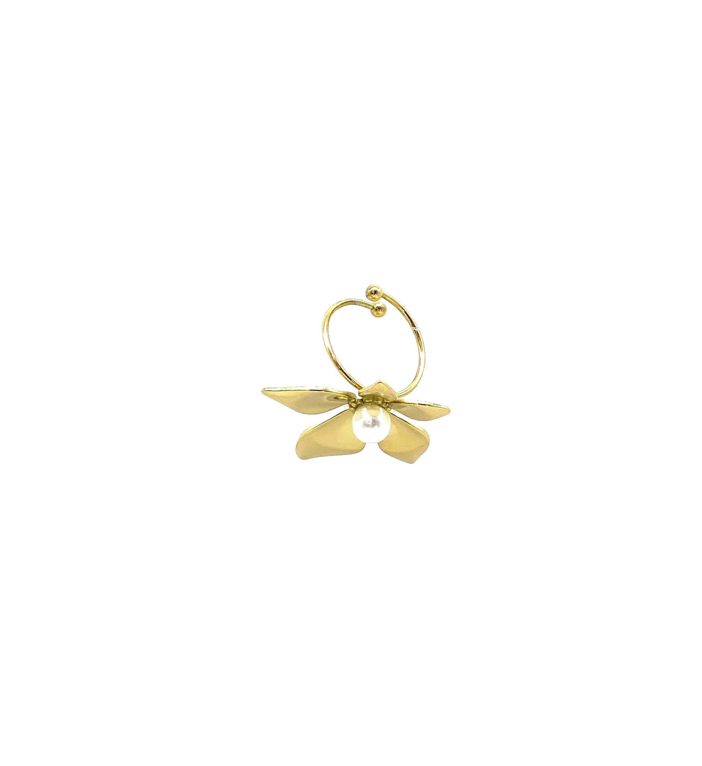 Anillo acero inoxidable para mujer con forma de Flor con perla