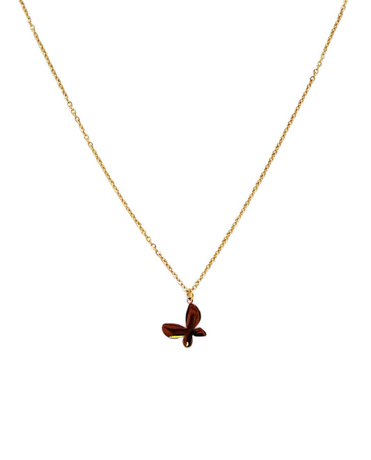 collar acero inoxidable para mujer con forma de mariposa