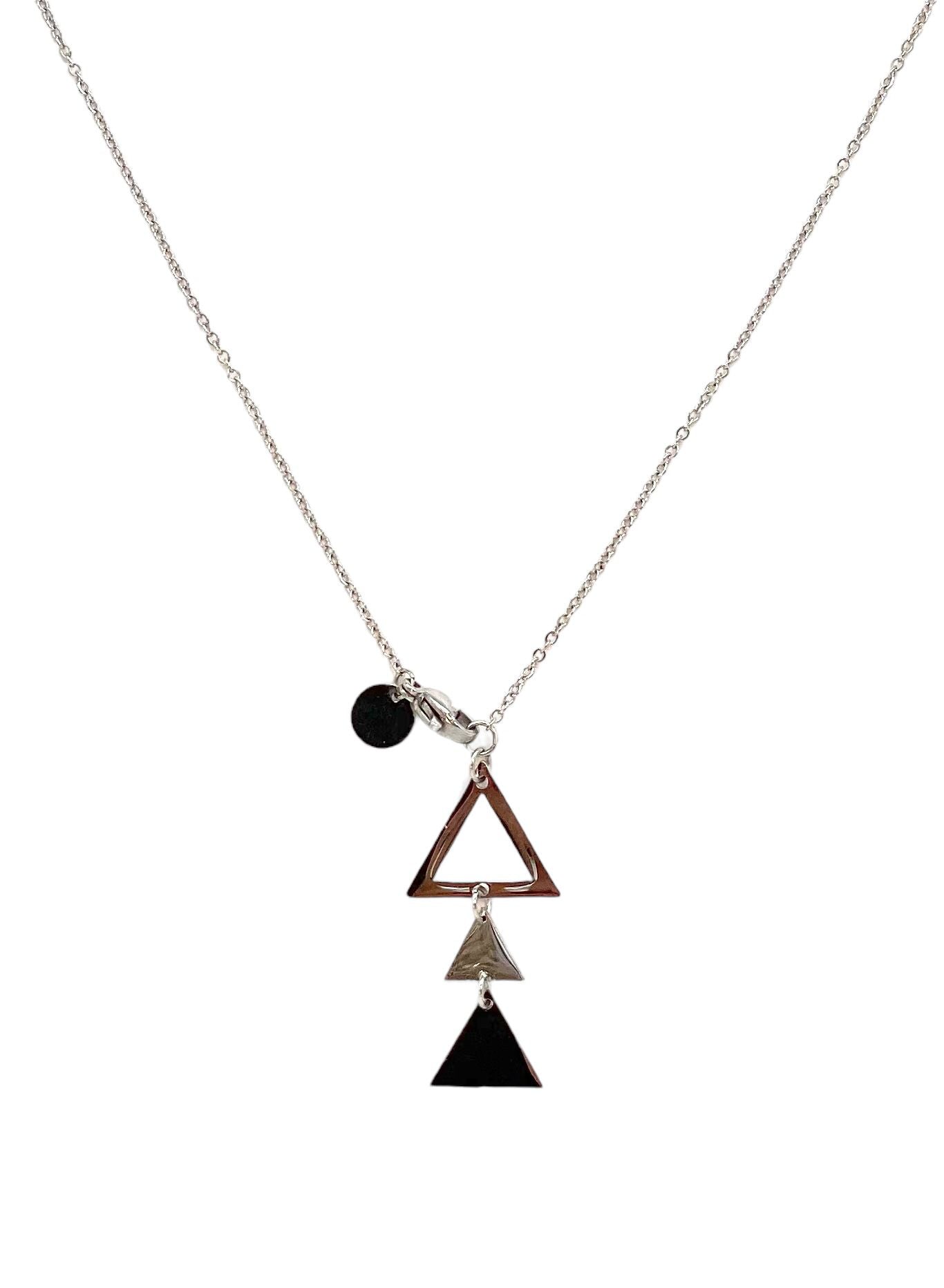 collar acero inoxidable para mujer con forma de delta