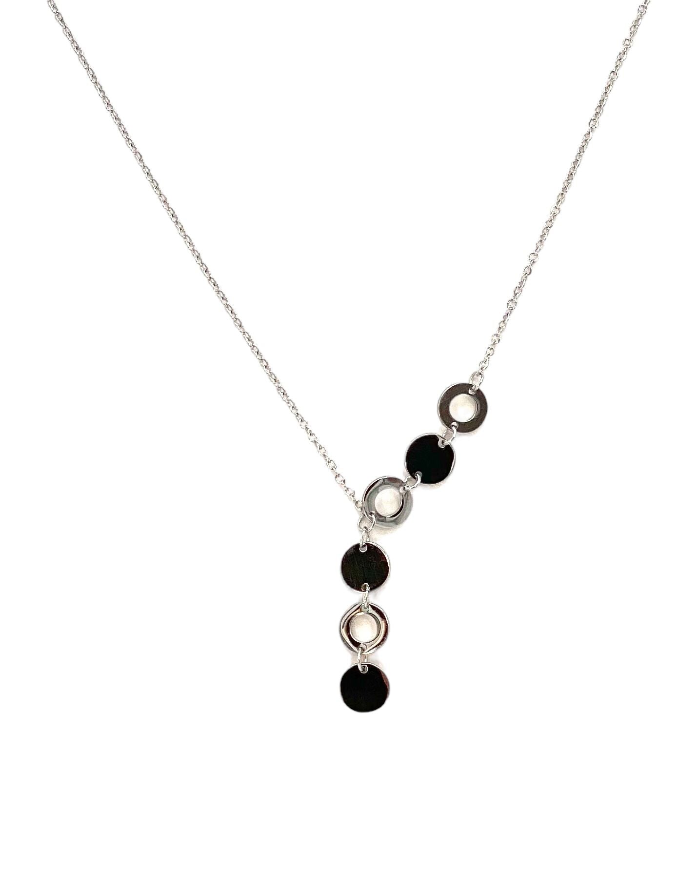 collar acero inoxidable para mujer con forma de Círculos