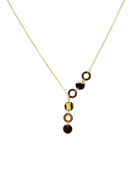 collar acero inoxidable para mujer con forma de Círculos