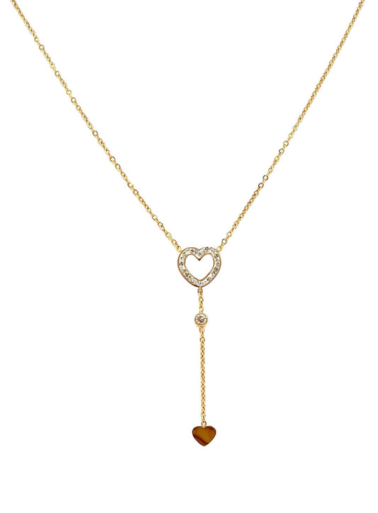 collar acero inoxidable para mujer con forma de corazón