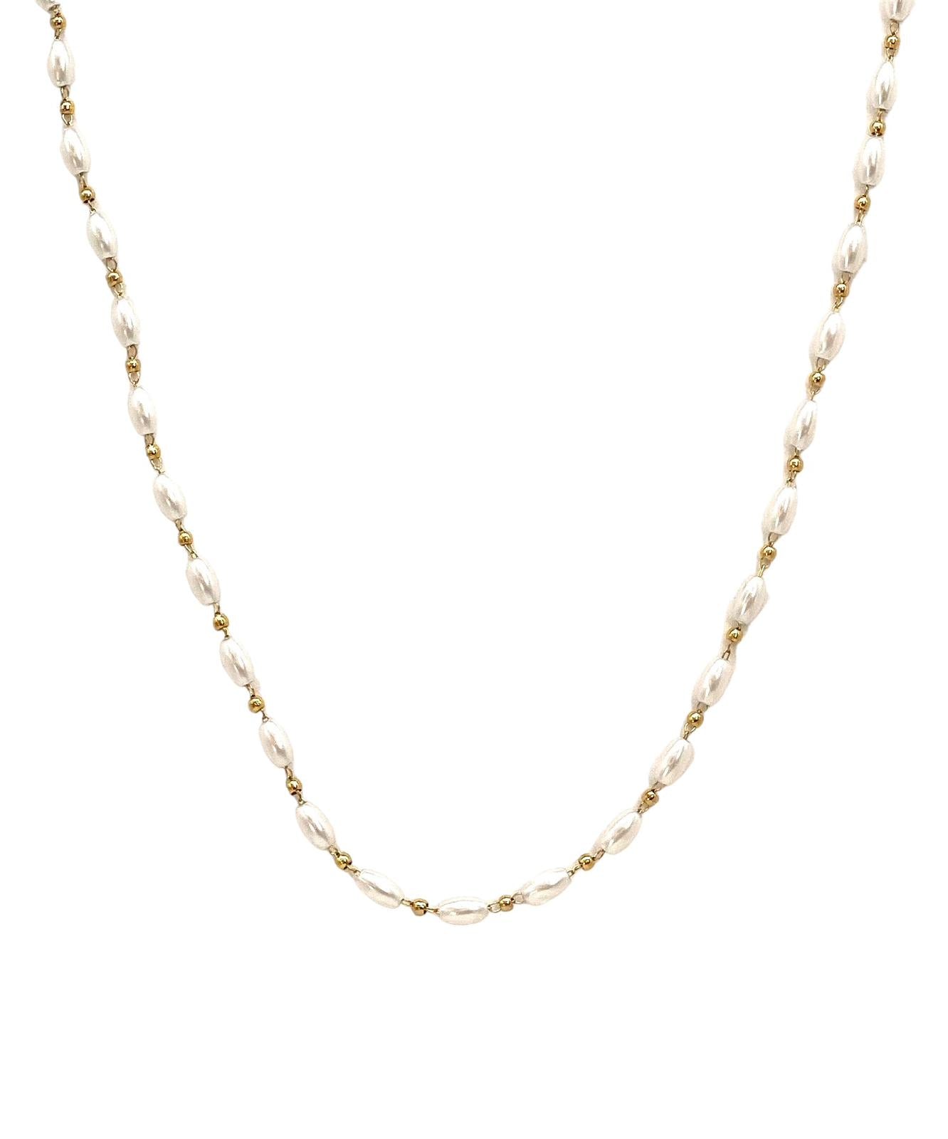 collar acero inoxidable para mujer con forma de perlas