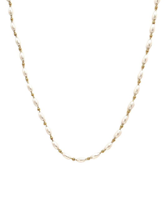 collar acero inoxidable para mujer con forma de perlas