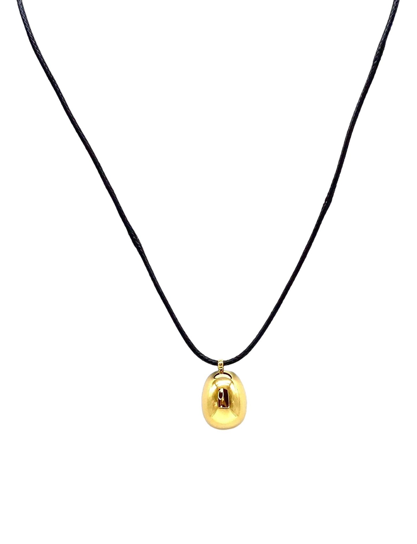 collar mujer de cordón con forma de frijol