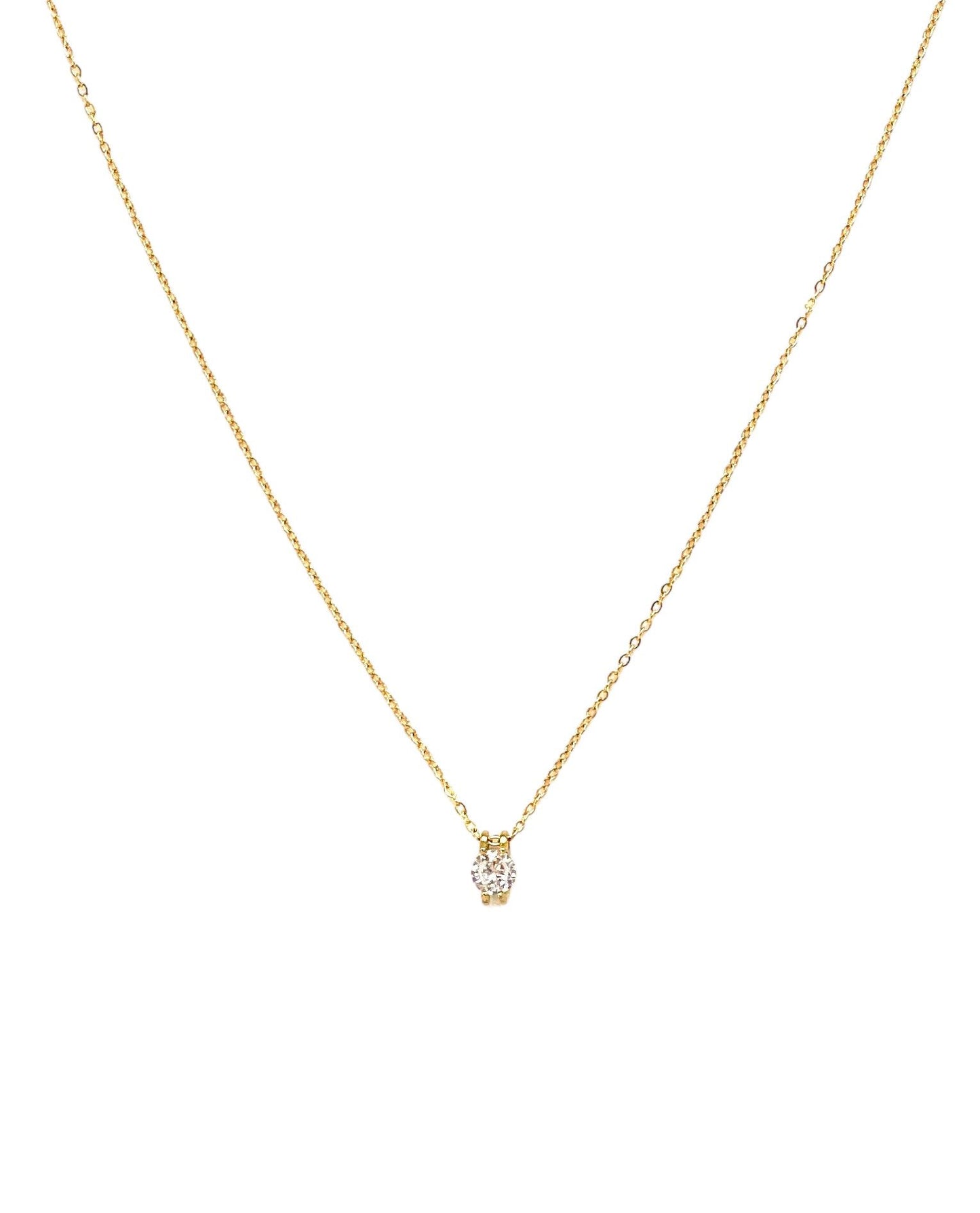 collar acero inoxidable para mujer con forma de zirconia solitair