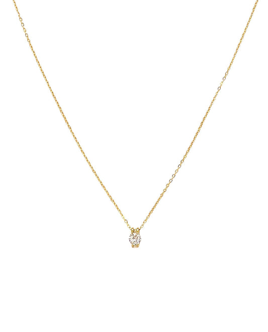 collar acero inoxidable para mujer con forma de zirconia solitair