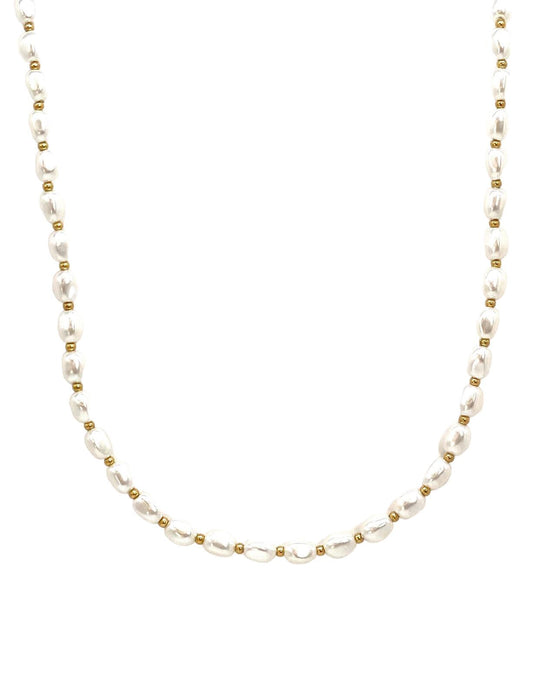 collar acero inoxidable para mujer con forma de perlas