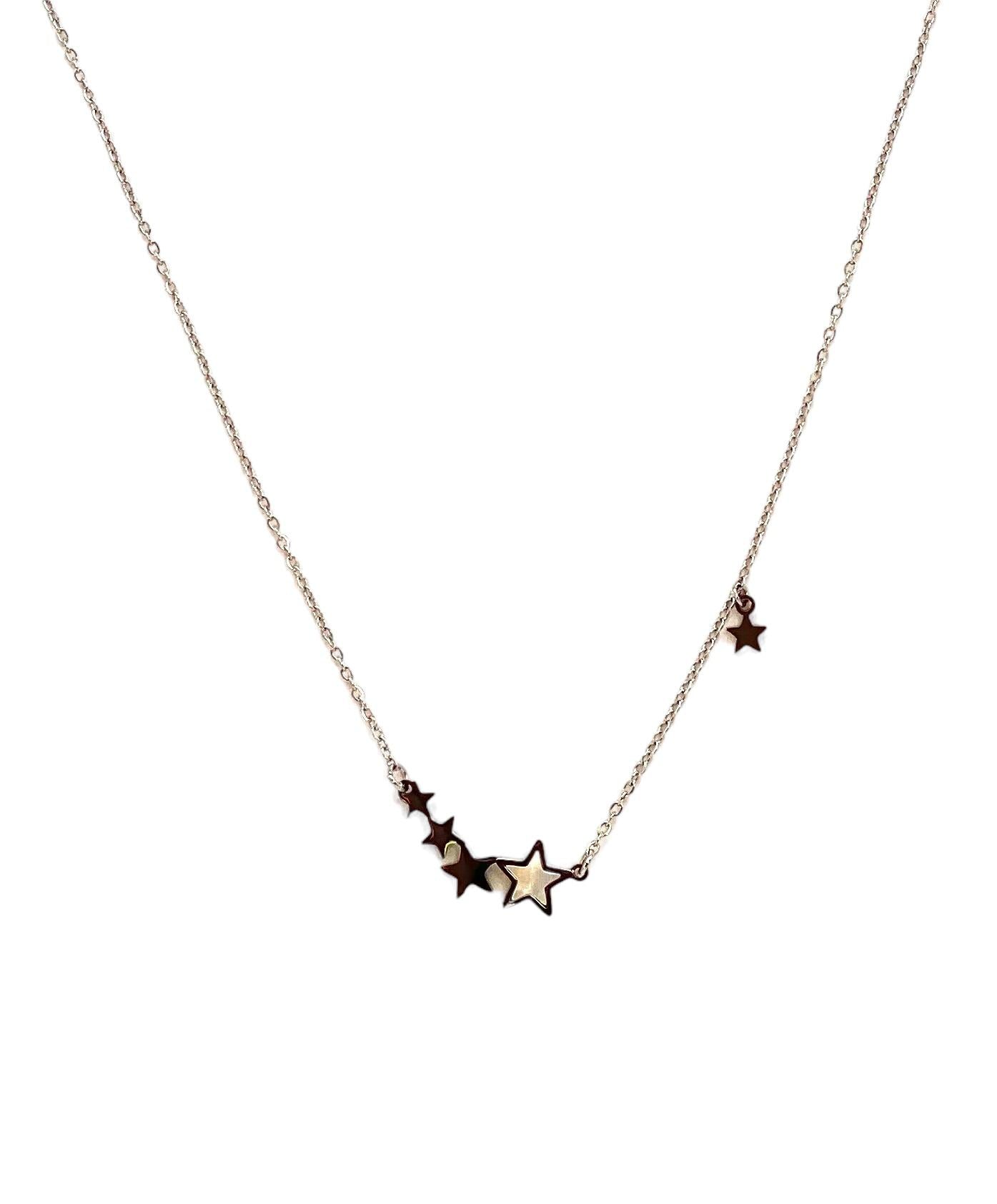collar acero inoxidable para mujer con forma de estrellas