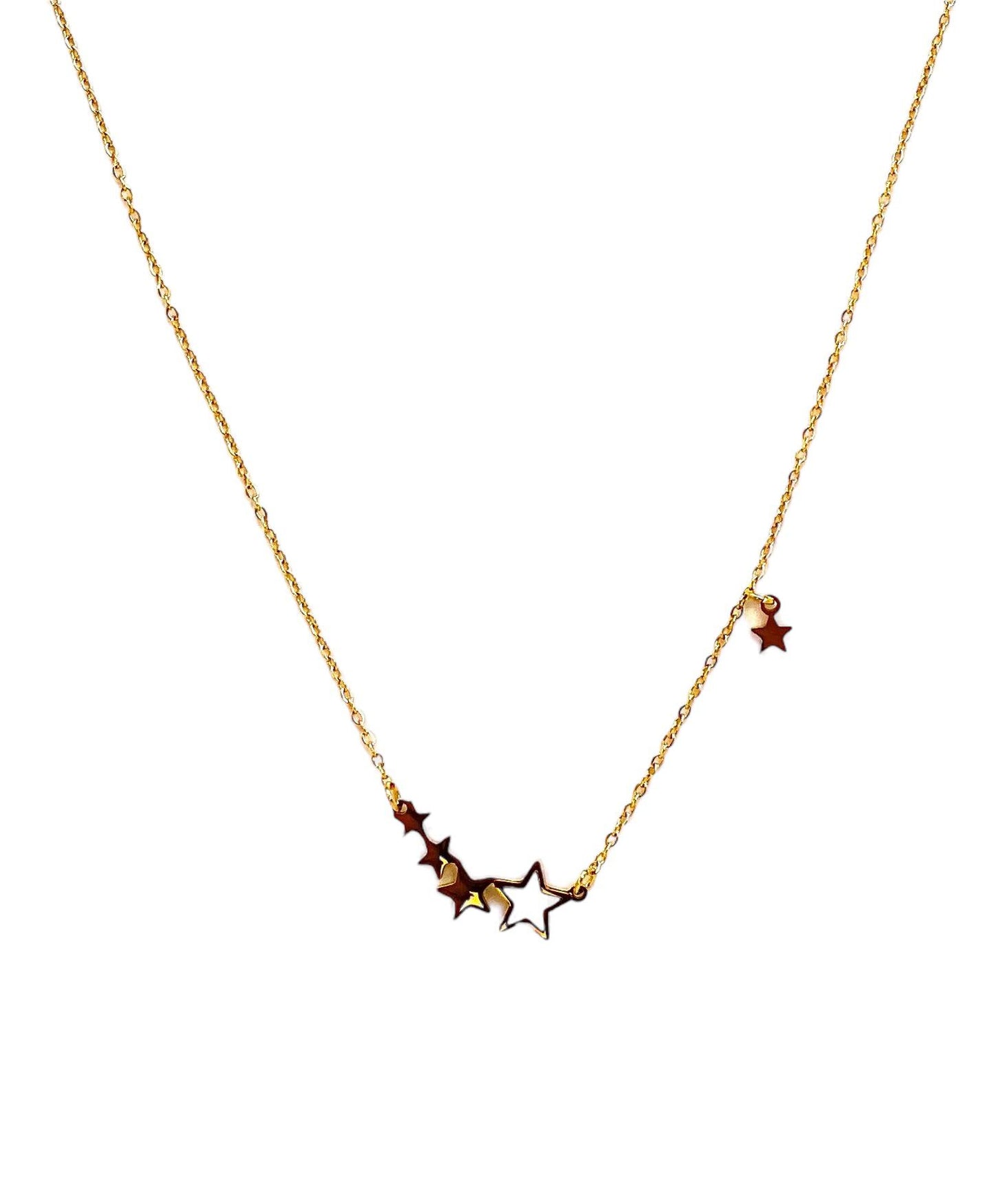 collar acero inoxidable para mujer con forma de estrellas