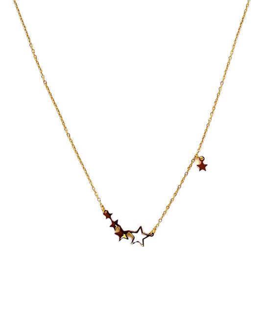 collar acero inoxidable para mujer con forma de estrellas