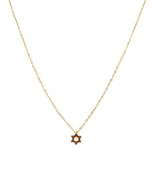 collar acero inoxidable para mujer con forma de estrella de david