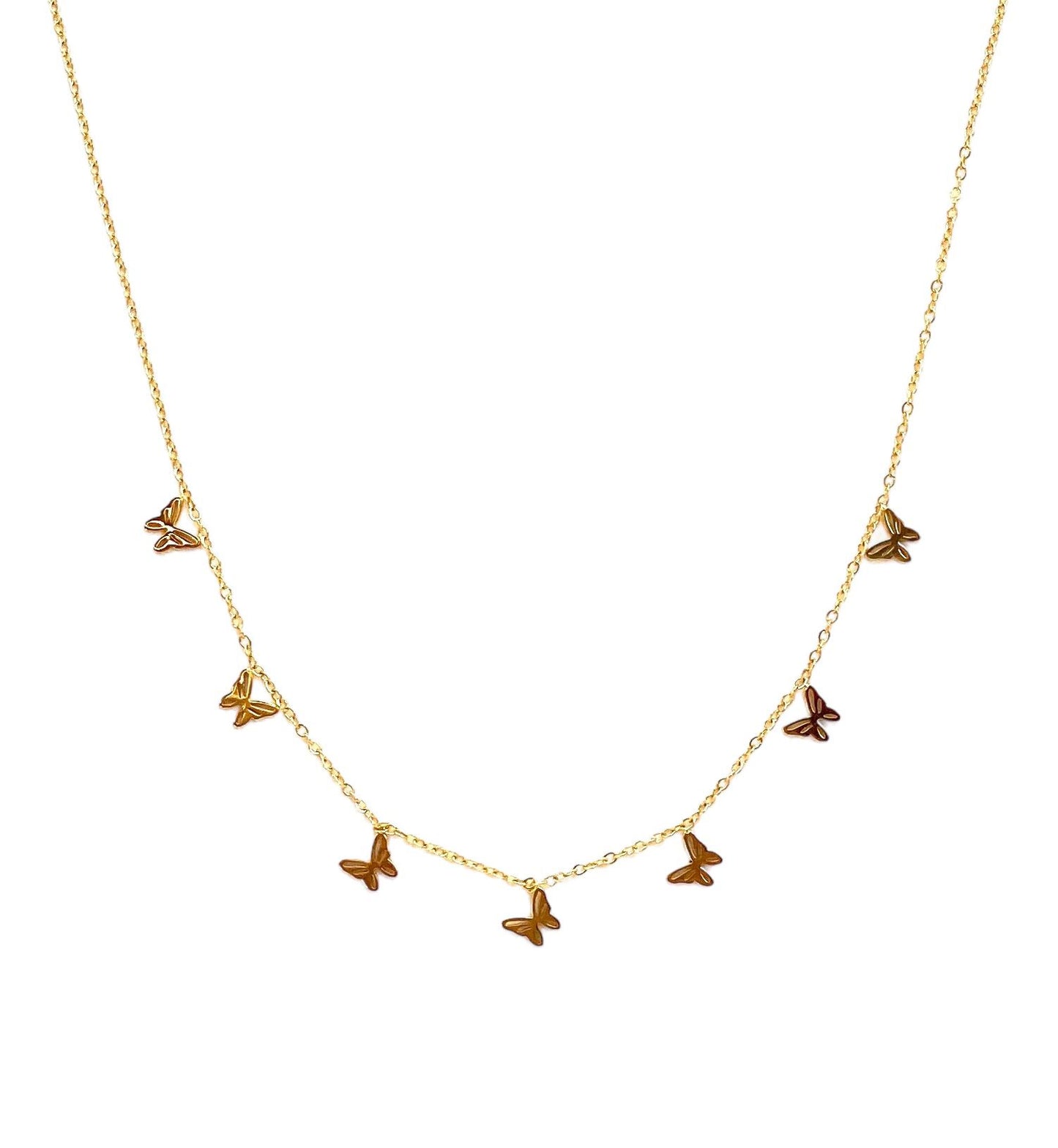 collar acero inoxidable para mujer con forma de mariposa