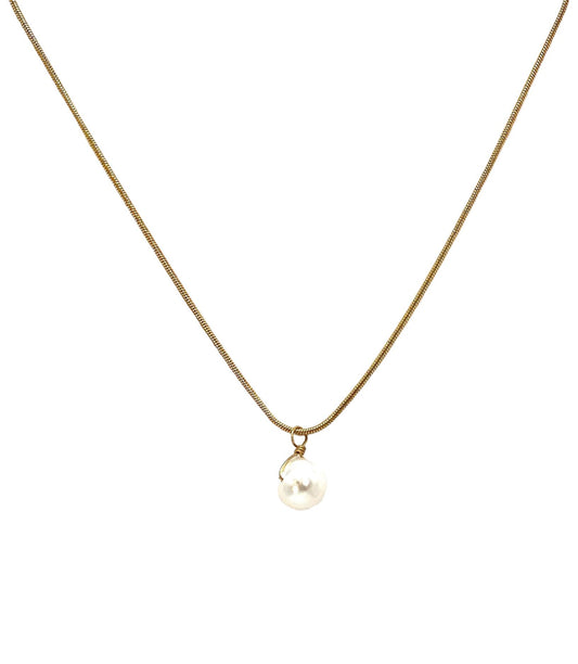 collar acero inoxidable para mujer con forma de perla