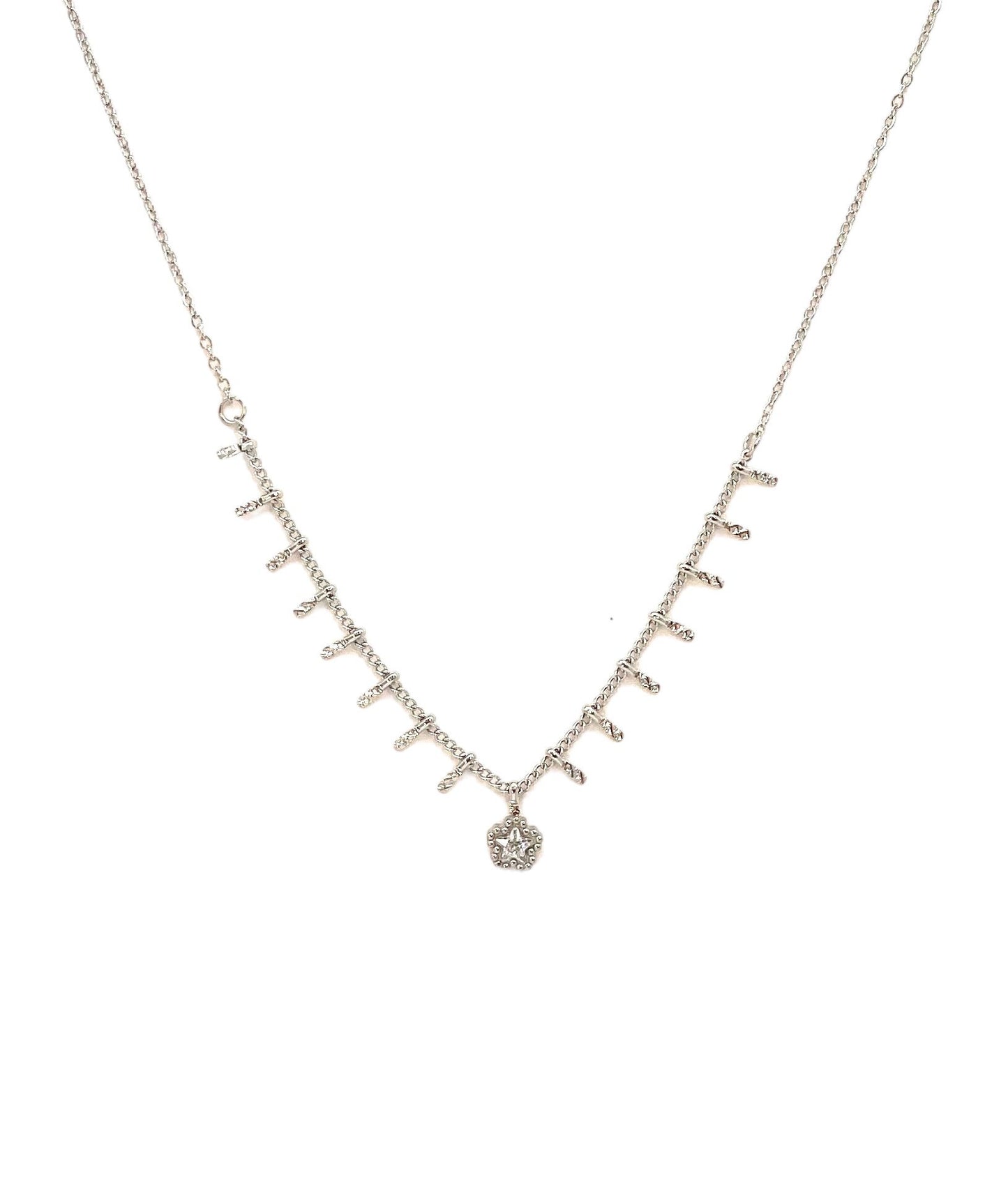 collar acero inoxidable para mujer con forma de cadena con cristal de estrella