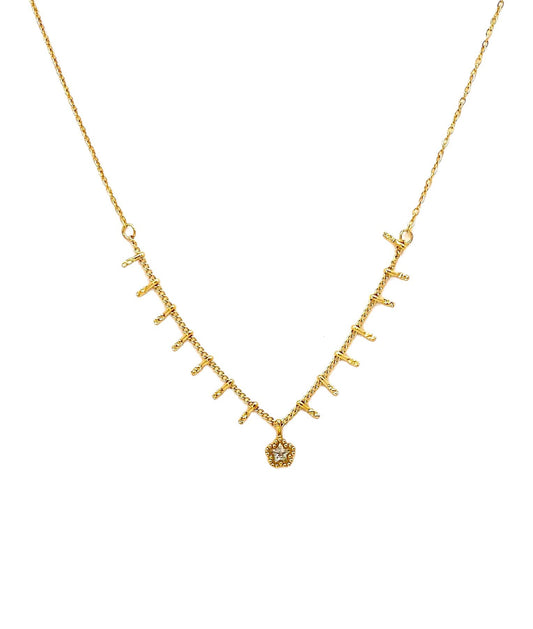 collar acero inoxidable para mujer con forma de cadena con cristal de estrella