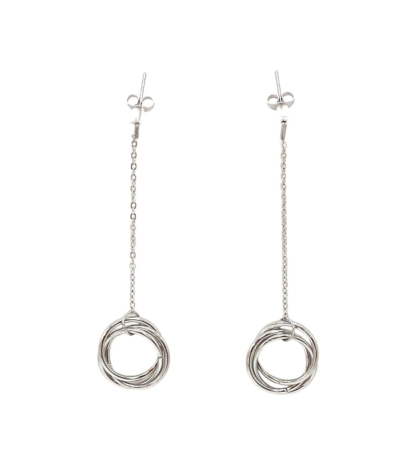 pendientes acero inoxidable para mujer con forma de cadena con circulos