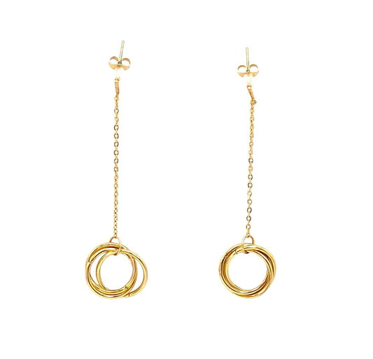 pendientes acero inoxidable para mujer con forma de cadena con circulos