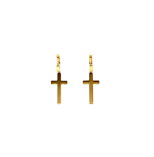 pendientes acero inoxidable para mujer con forma de la cruz