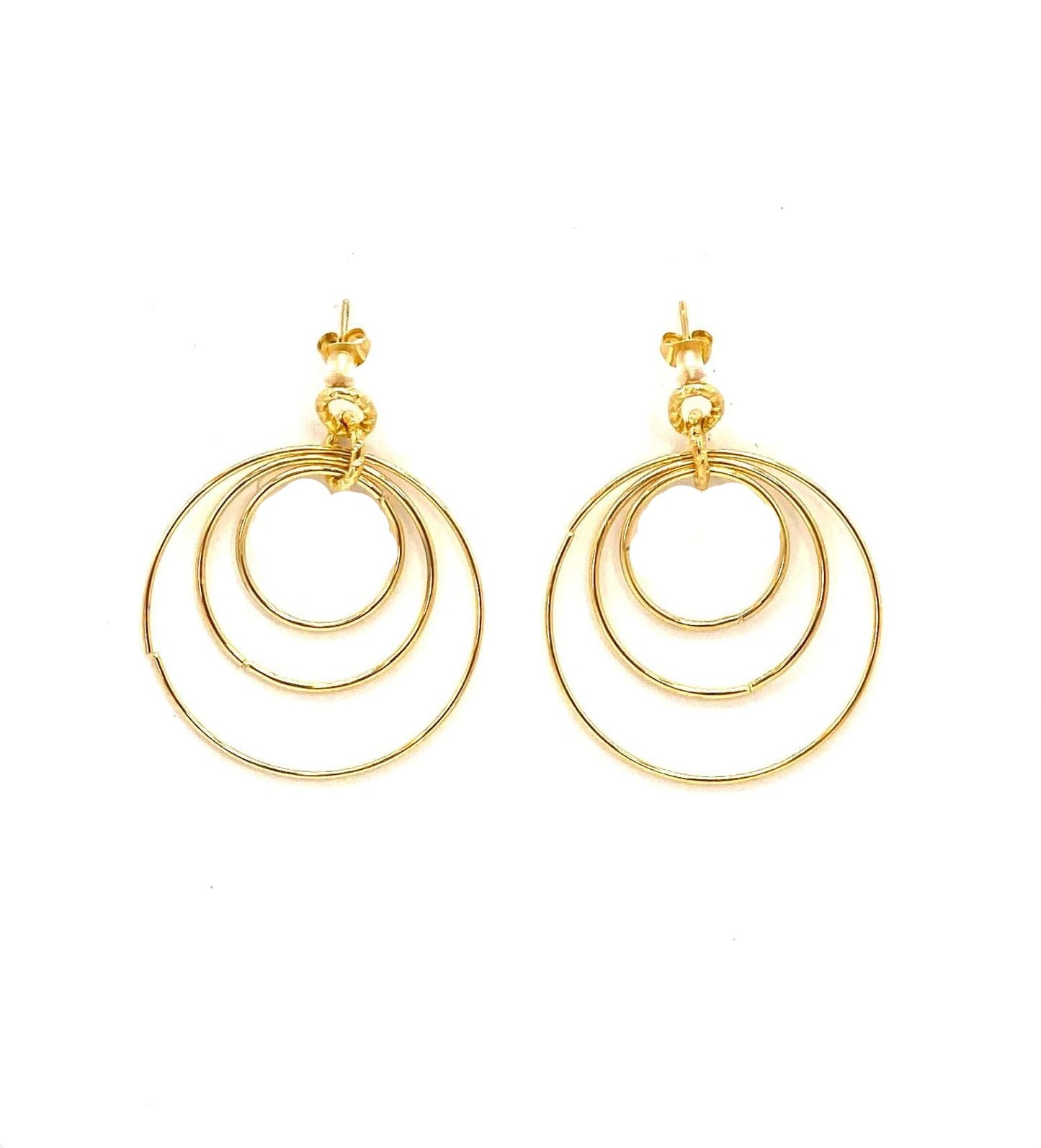 pendientes acero inoxidable para mujer con forma de tres circulos