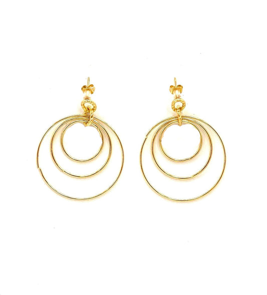 pendientes acero inoxidable para mujer con forma de tres circulos