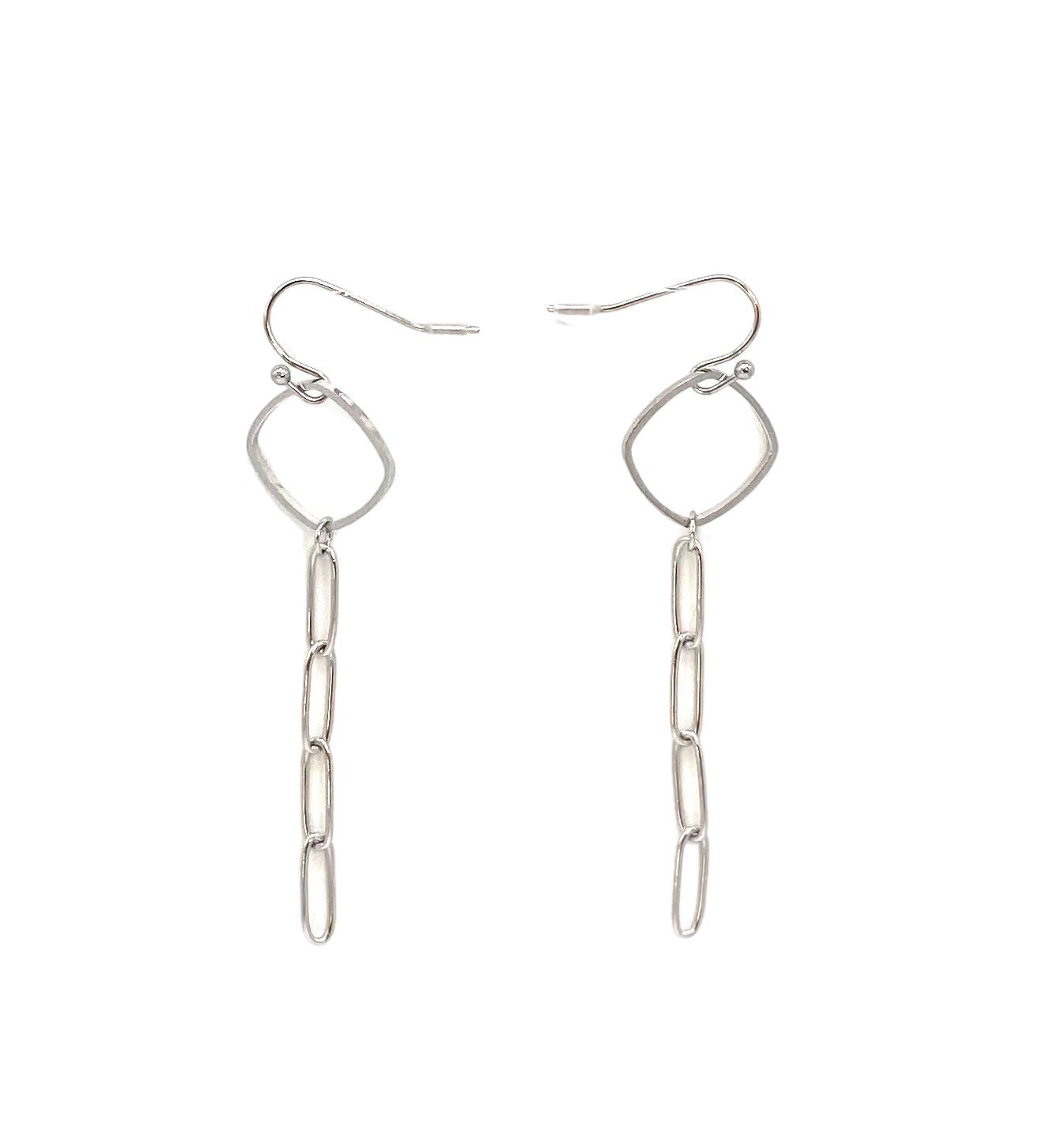 pendientes acero inoxidable para mujer con forma de cadena