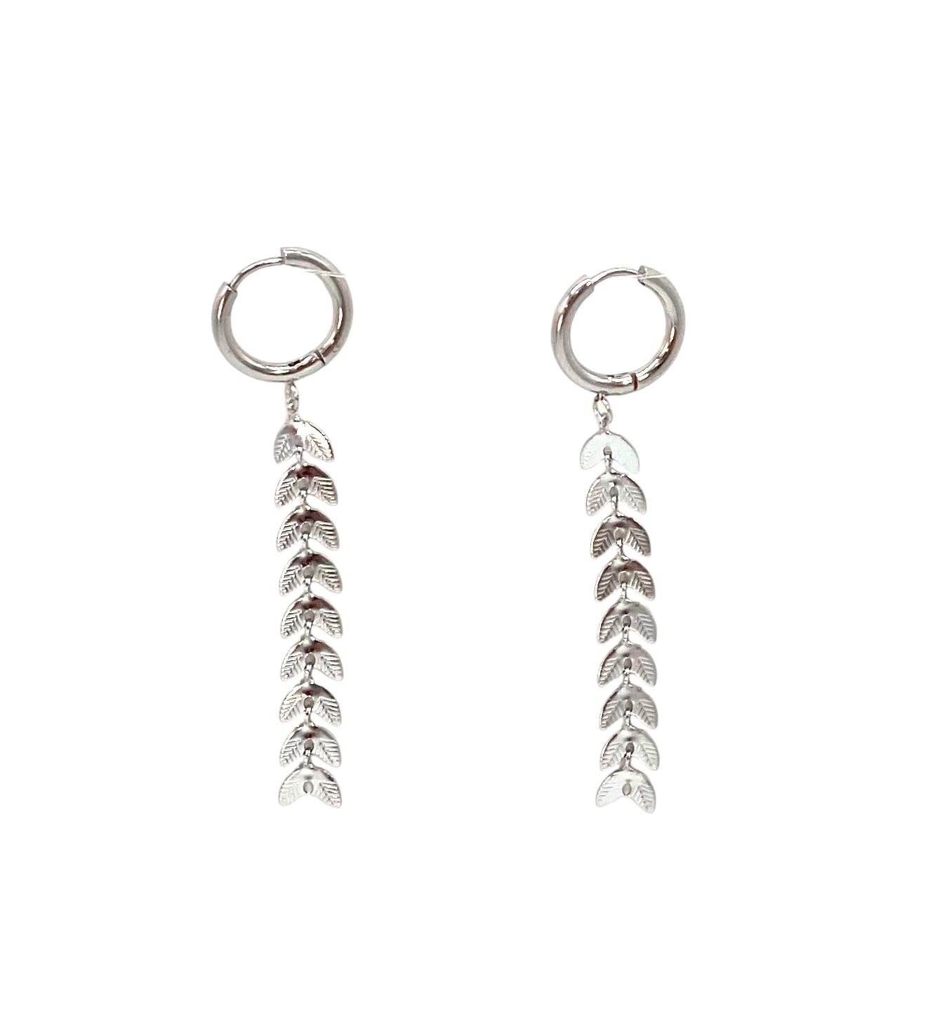 pendientes acero inoxidable para mujer con forma de espiga