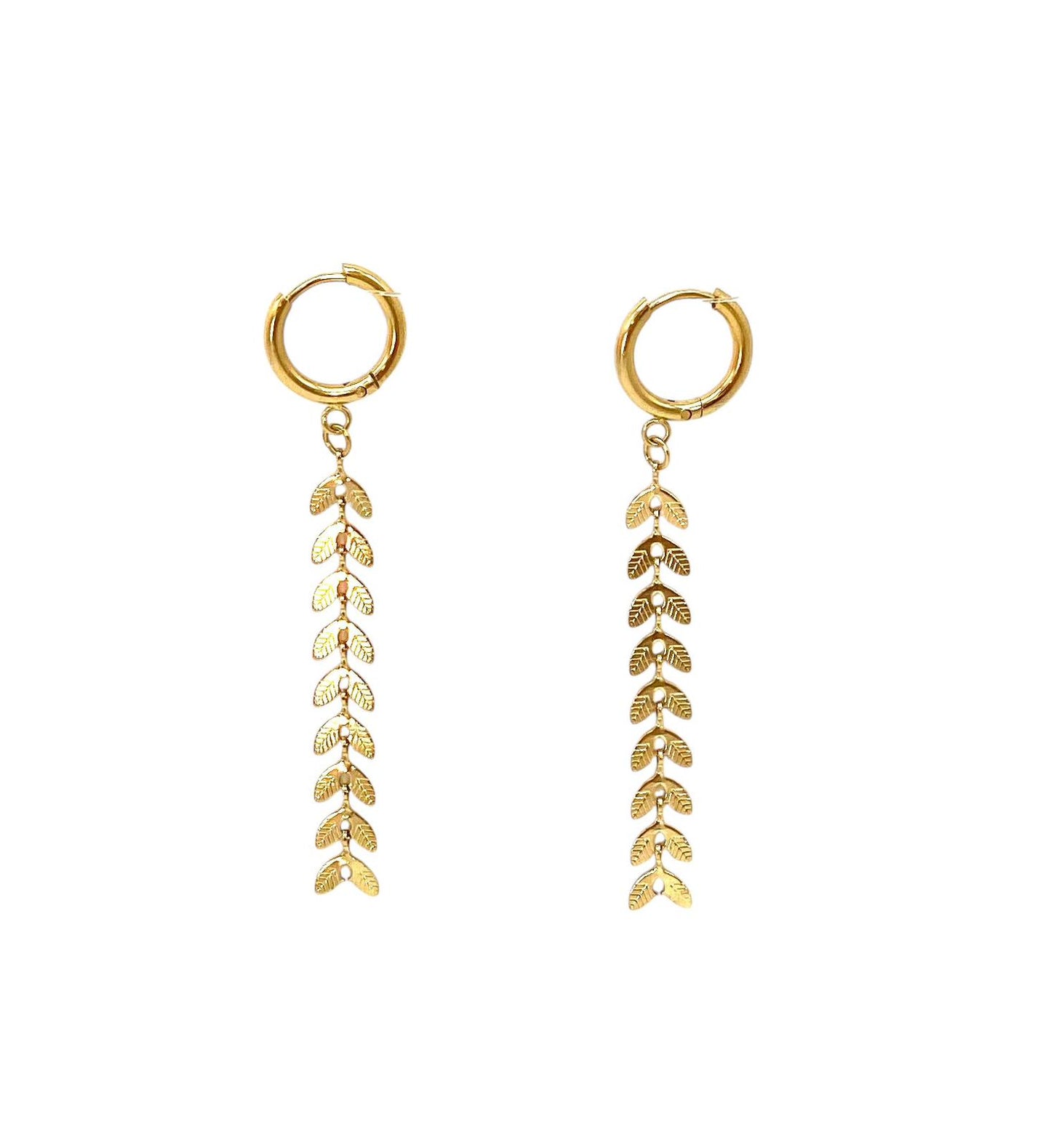 pendientes acero inoxidable para mujer con forma de espiga