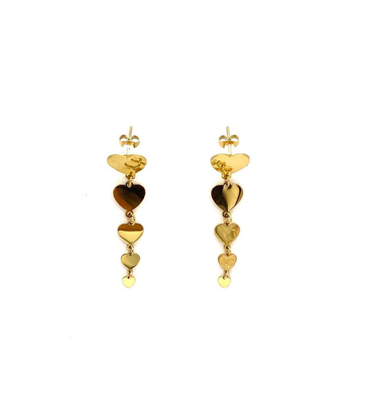 pendientes acero inoxidable para mujer con forma de cinco corazones