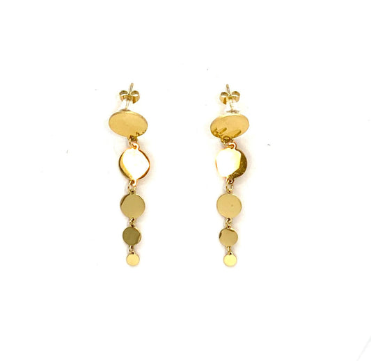 pendientes acero inoxidable para mujer con forma de cinco discos redondos