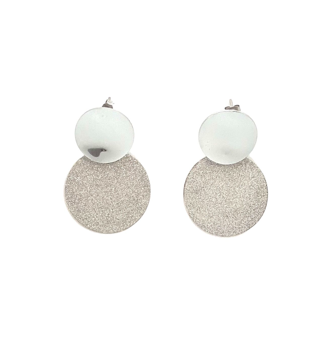 pendientes acero inoxidable para mujer con forma redondos de tendencia