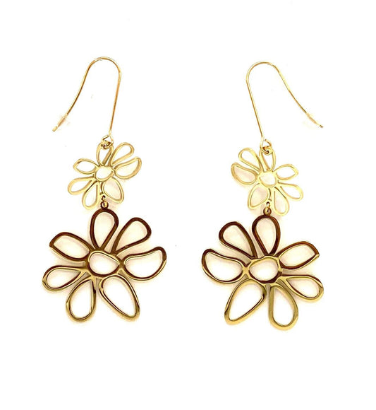 pendientes acero inoxidable para mujer con forma de flor