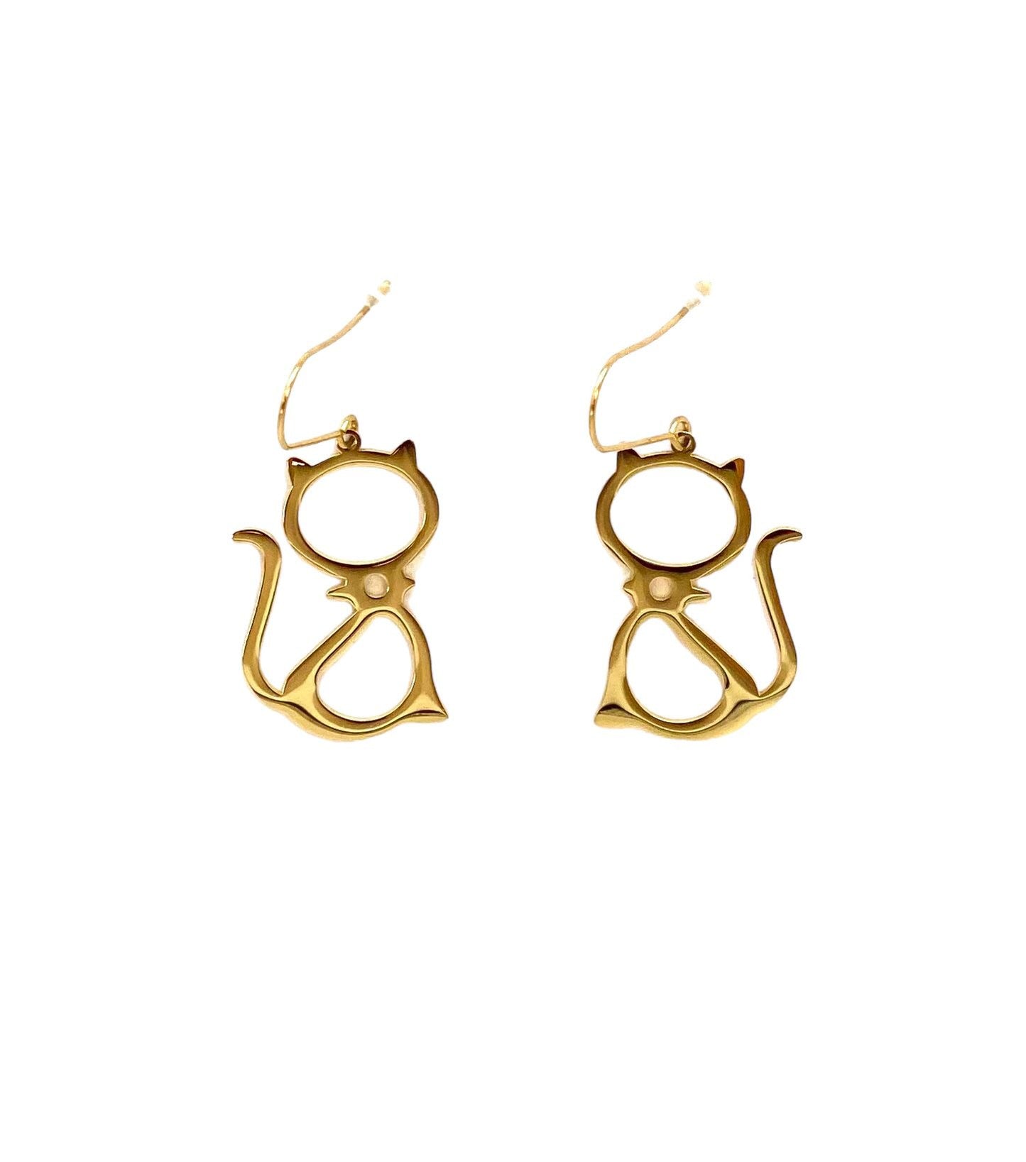 pendientes acero inoxidable para mujer con forma de gato
