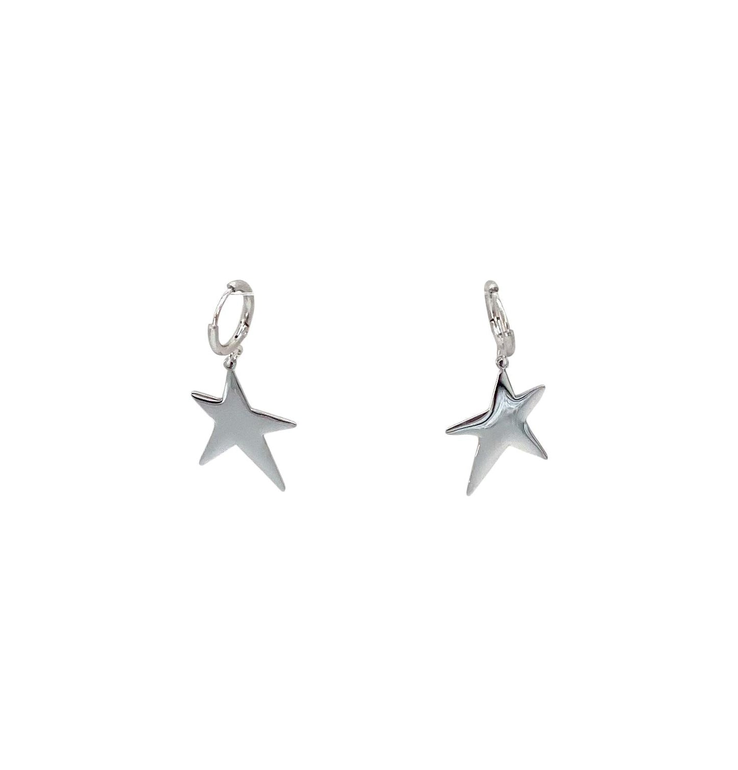 pendientes acero inoxidable para mujer con forma de estrella