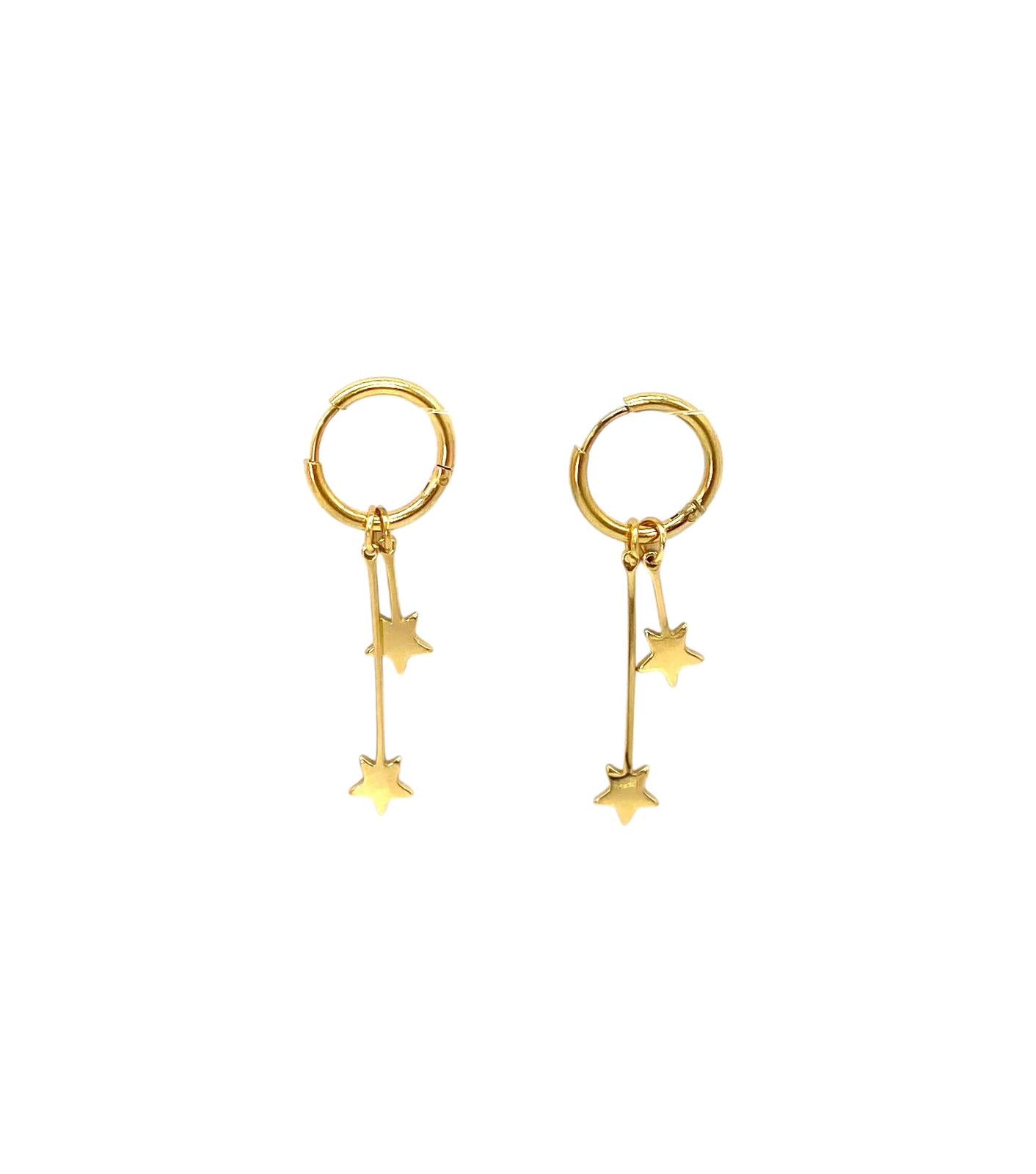 pendientes acero inoxidable para mujer con forma de estrellas